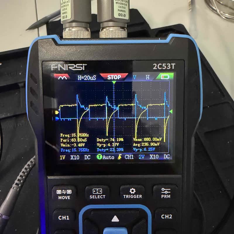 Joule Thief Oscilloscope Reading